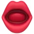 Teazers - vibrador de dupla ponta com estimulador de clitóris em forma de língua (vermelho)