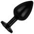 Coleção Easytoys Anal - plug anal de metal com pedra - M (preto)