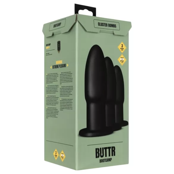 BUTTR - kit de treinamento anal - silicone preto