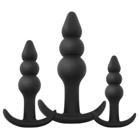EasyToys - kit plug anal esferas - 3 peças - preto