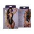 Christine - Body de rede com decote profundo - (preto) - XS-XL