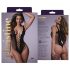 Christine - Body de rede com decote profundo - (preto) - XS-XL