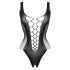 Christine - Body de rede com decote profundo - (preto) - XS-XL