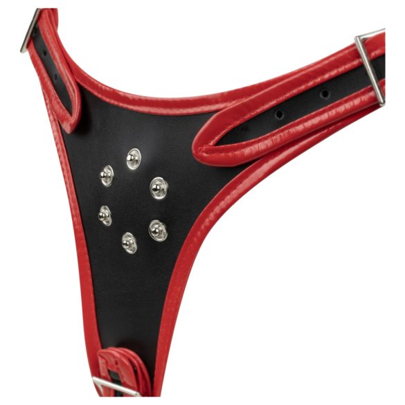 Easytoys - cinto com triplo dildo (preto)