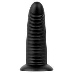   BUTTR Double Ribbed - plug anal gigante com nervuras (preto) - 26 cm