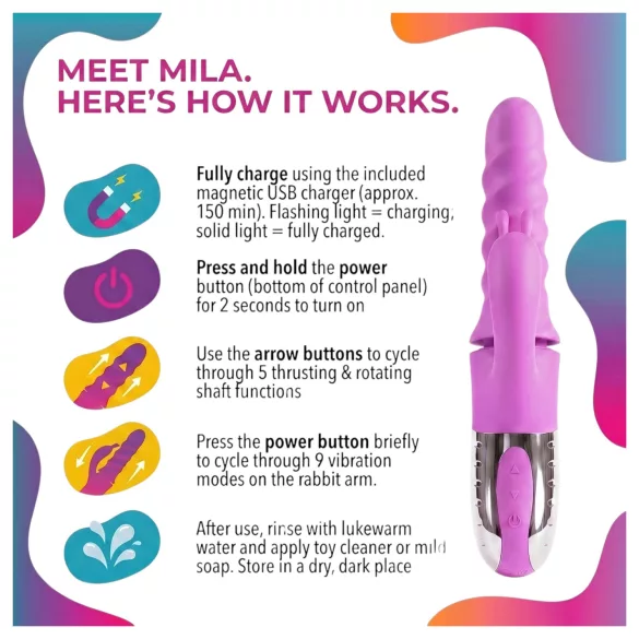 Good Vibes Only - vibrador com braço rotativo e estimulador de clitóris (rosa)