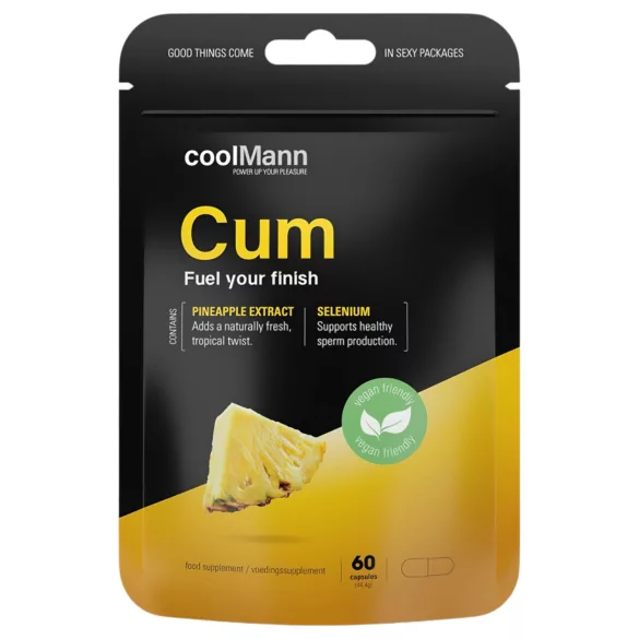 CoolMann Cum - suplemento alimentar em cápsulas para homens com ananás (60 unid.)