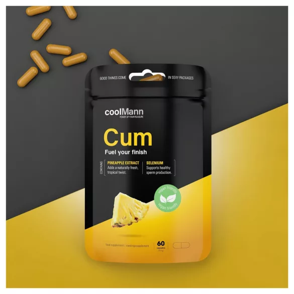 CoolMann Cum - suplemento alimentar em cápsulas para homens com ananás (60 unid.)