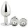 Gleaming Love - Conjunto de plugs anais prateados (3 peças)