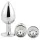 Gleaming Love - kit plug anal - 3 peças - prata