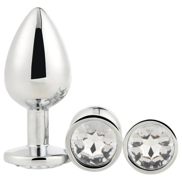 Gleaming Love - Conjunto de plugs anais prateados (3 peças)