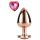 Gleaming Love - plug anal em alumínio com pedra em forma de coração - rosé