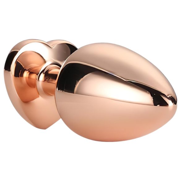 Gleaming Love - plug anal em alumínio com pedra em forma de coração - rosé