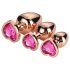 Conjunto de plugs anais Coração - Rosegold (3 peças)