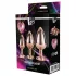 Gleaming Love - plug anal coração - kit 3 peças - rosegold