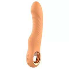  Glam - vibrador flexível com textura ondulada (cor pêssego)