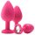 Kit de Treinamento Anal Flirts - Conjunto de Plugues (3 peças) - Rosa