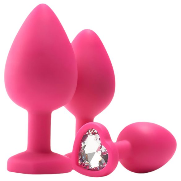 Kit de Treinamento Anal Flirts - Conjunto de Plugues (3 peças) - Rosa