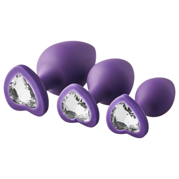 Conjunto de Treinamento Anal Flirts - Kit de Plugues (3 peças) - Roxo