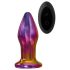 Glamour Glass - vibrador anal cônico de vidro com rádio (colorido)