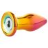 Glamour Glass - vibrador anal cônico de vidro com rádio (colorido)