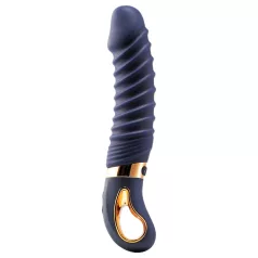 Goddess - vibrador nervurado com aquecimento (azul-escuro)