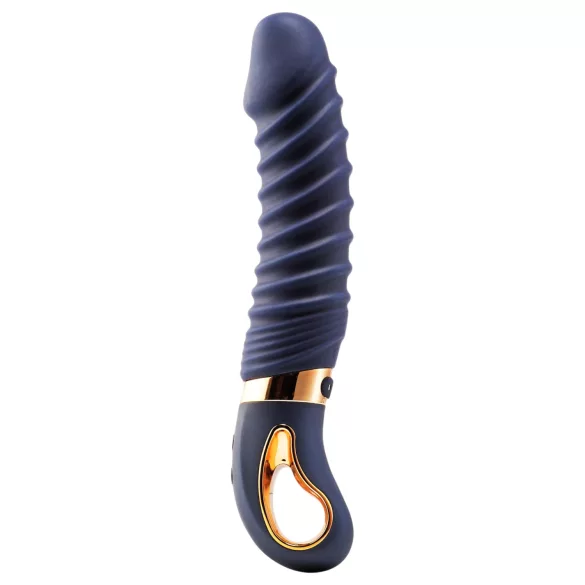Goddess - vibrador nervurado com aquecimento (azul-escuro)