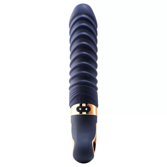 Goddess - vibrador nervurado com aquecimento (azul-escuro)