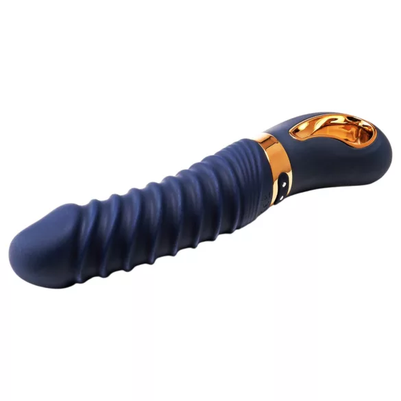Goddess - vibrador nervurado com aquecimento (azul-escuro)