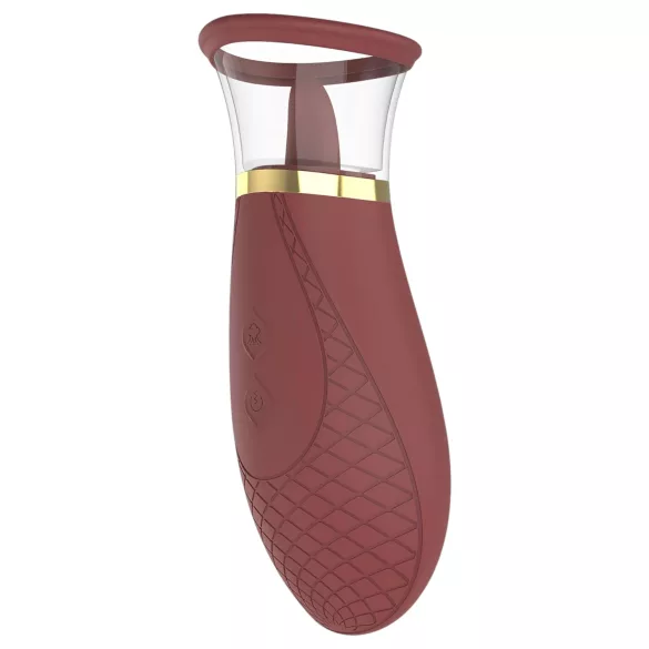 Dreamtoys Roxy - vibrador sugador e lambedor clitóris - bordô