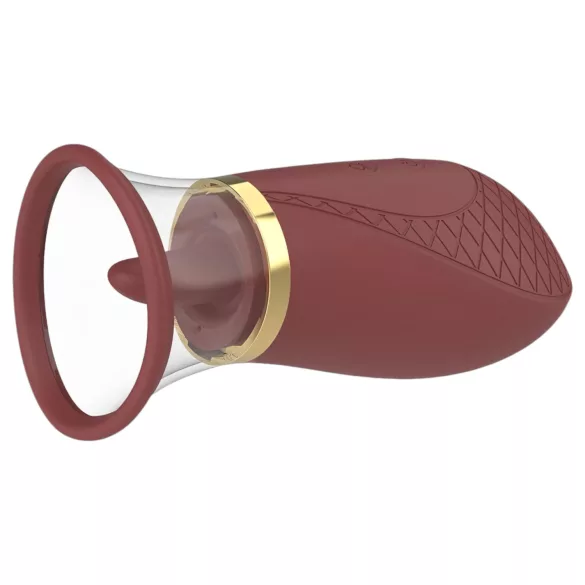 Dreamtoys Roxy - vibrador sugador e lambedor clitóris - bordô