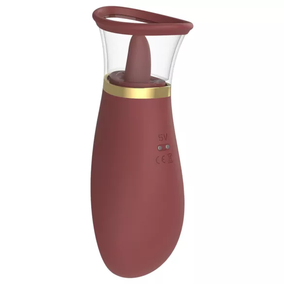 Dreamtoys Roxy - vibrador sugador e lambedor clitóris - bordô