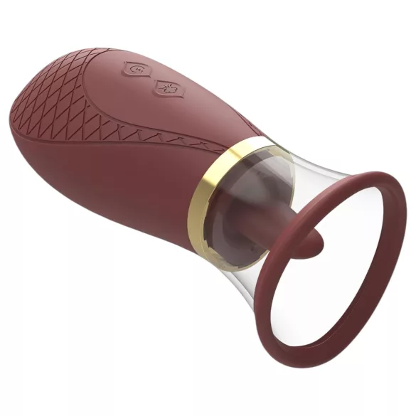 Dreamtoys Roxy - vibrador sugador e lambedor clitóris - bordô