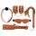 Blaze Elite - Conjunto BDSM - 5 peças (conhaque)