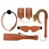 Blaze Elite - kit BDSM 5 peças - couro sintético conhaque