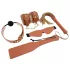 Blaze Elite - kit BDSM 5 peças - couro sintético conhaque