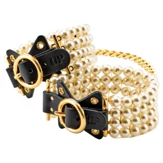 Allure - algema para tornozelo com pérolas - preto