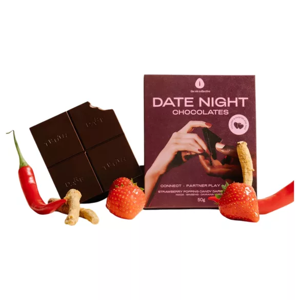 The Oh Collective Date Night - chocolate amargo com maçã e morango para casais (50 g)
