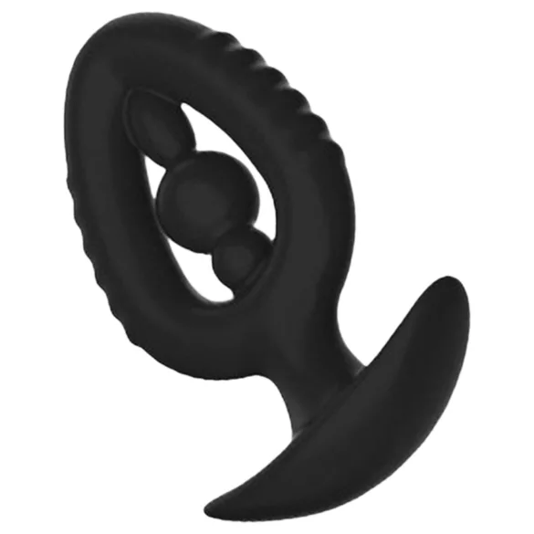 Kiotos - plug anal de silicone com dilatador P (preto)