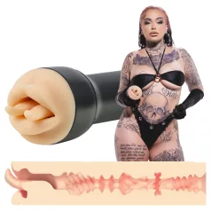   Kiiroo Feel Leigh Raven - boca masturbatória com língua cortada (cor natural)