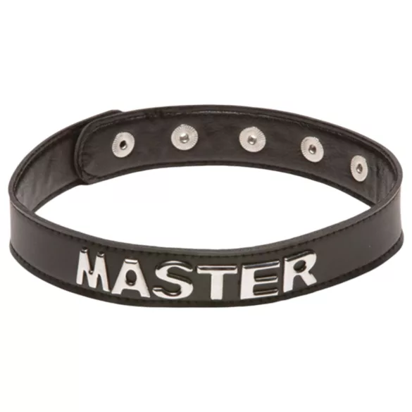 X-Play Master - coleira BDSM ajustável - couro preto