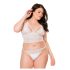 Coquette - conjunto de lingerie rendado - branco (XL)