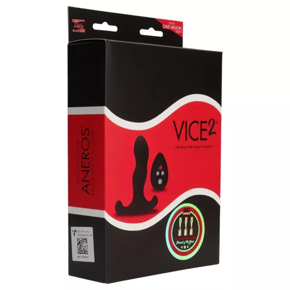 Aneros Vice 2 - vibrador próstata e ponto G masculino - silicone preto
