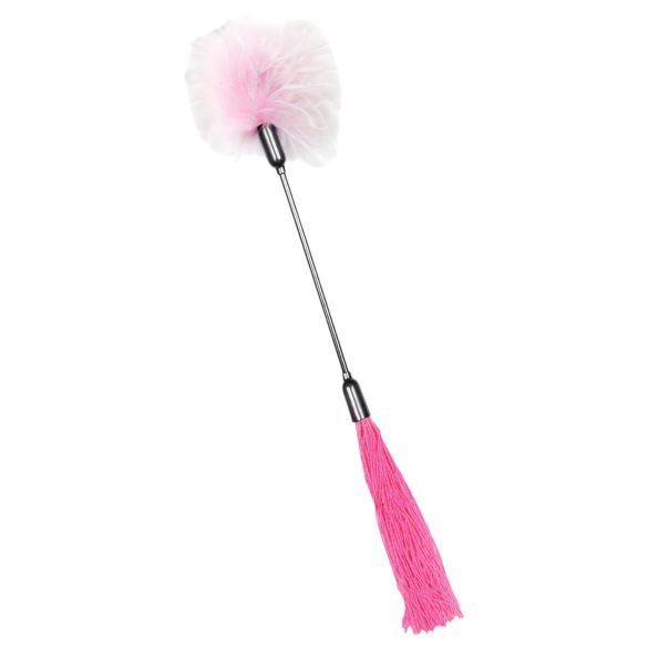 S&M - Chicote e Acariciador 2 em 1 (rosa e branco)