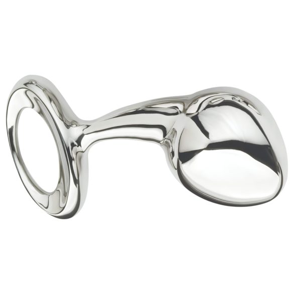 Njoy L - Grande plug anal metálico (prata)