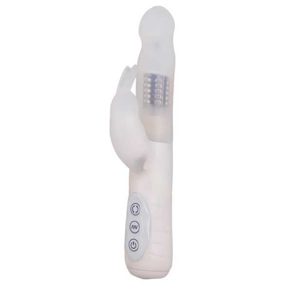 Layla Artiche - Vibrador Giratório Branco à Prova d'Água com Estimulador de Clitóris