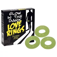   Love Rings - conjunto de anéis penianos que brilham no escuro (3 unid.)