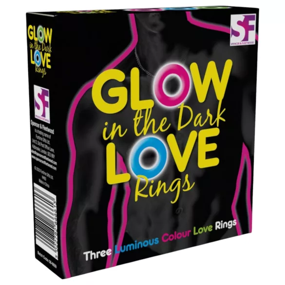 Love Rings - conjunto de anéis penianos que brilham no escuro (3 unid.)