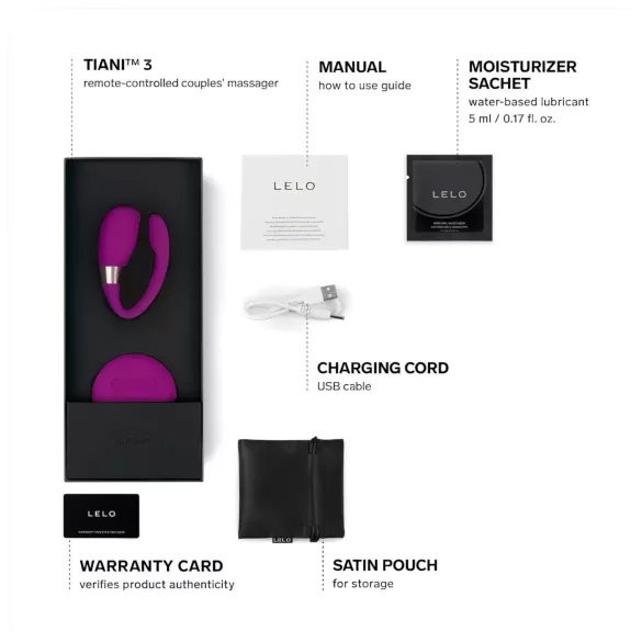 LELO Tiani 3 - vibrador casal - controle remoto - silicone roxo