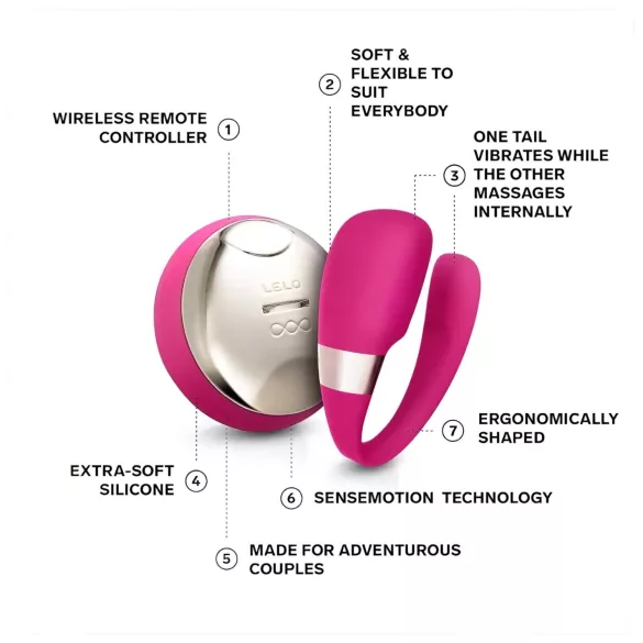 LELO Tiani 3 - vibrador para casais - controle remoto - silicone rosa
